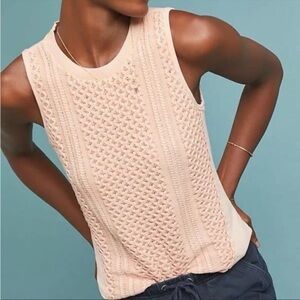 Saturday Sunday by Anthropologie Provincial Pink Sleeveless  Sweater Top M